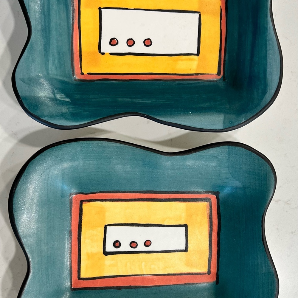 Vintage Postmodern Wavy Edge Dish / Catchall Tray